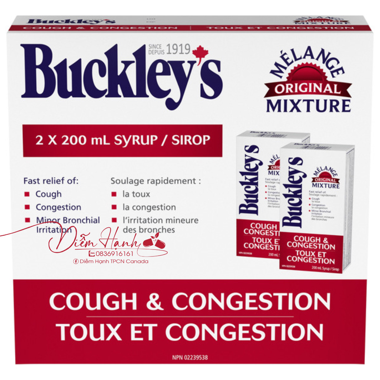 Siro ho Buckley's cough & congestion - set 2 chai * 200ml- Order