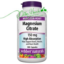 Viên uống Magie Citrate - Webber Naturals Magnesium Citrate 150mg - 300 viên
