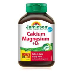 Viên uống bổ sung Canxi, Magie, Vitamin D3 - Calcium Magnesium D3 - Jamieson - hộp 200 viên