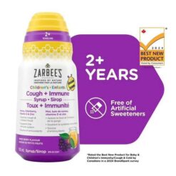 Zarbee's children's cough + immune syrup - siro ho, tăng đề kháng cho bé từ 2 tuổi - chai 118ml
