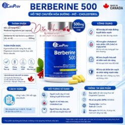 CANPREV BERBERINE 500 – BERBERINE HỖ TRỢ CHUYỂN HÓA lọ 60 viên